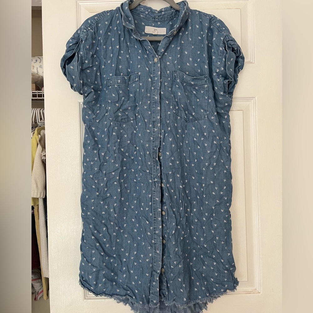 Jean button up dress